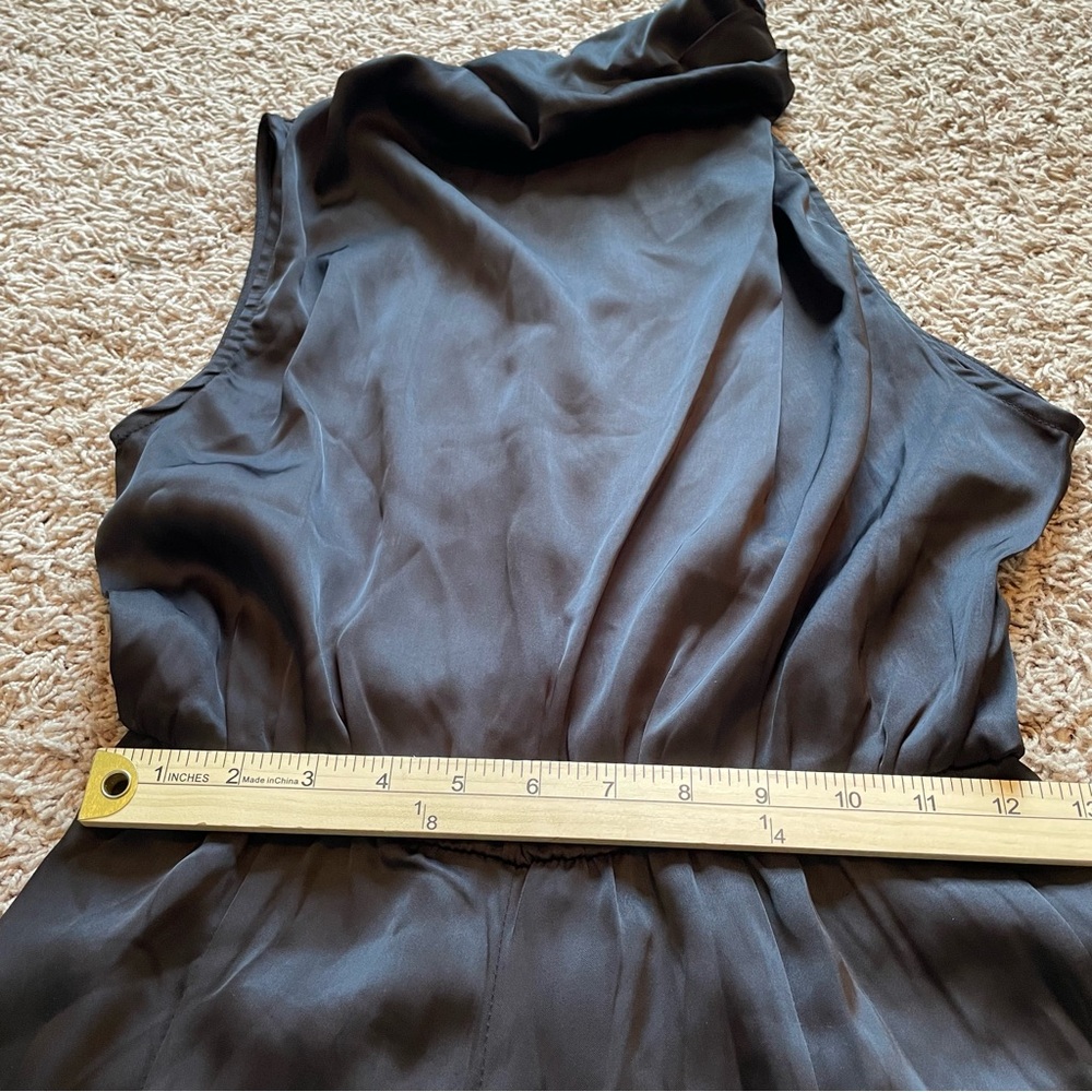 Hello Molly Black Satin Jumpsuit Womens 6 Sleeveless Thin Silky Sleek NWT - Picture 13 of 15